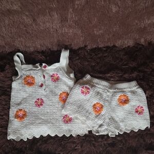 California Kids Floral Knit Kids Short Set